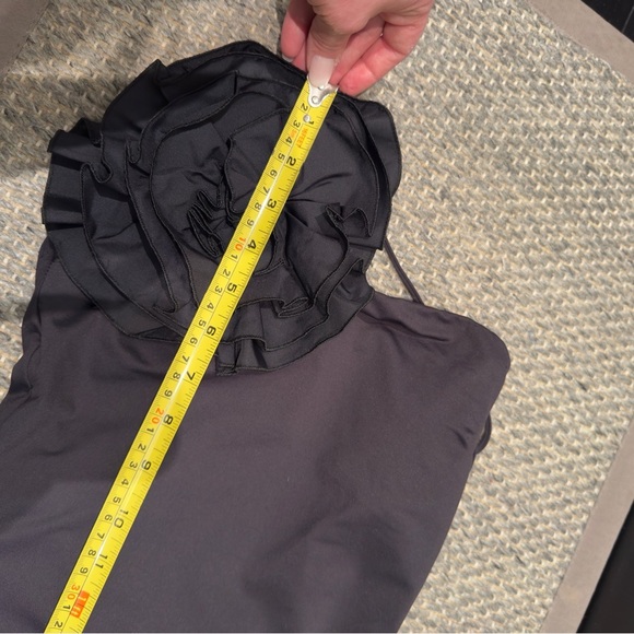 Black One-Piece Swimsuit with Floral Accent - Picture 6 of 7